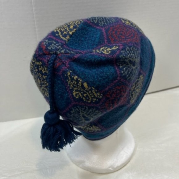 VTG Patagonia Wool Winter Ski Hat Beanie w/ Pom Pom Tassel Pom Portugal Large - Picture 5 of 9